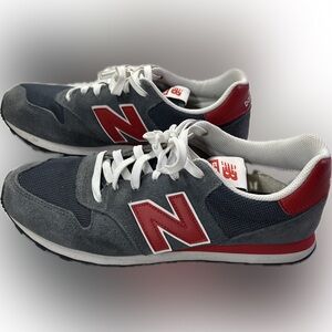 New Balance Men's NB500 Grey Charcoal Maroon Crimson Sneakers Shoes - 10
